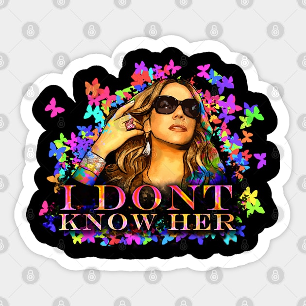 I Dont Know Her Sticker by xzaclee16